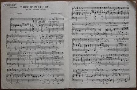 Oud brocante muziekboek &#039;t Huisje in het dal