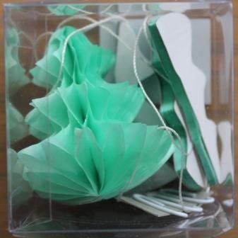 Brocante kerstboompjes, 4 st van groen papier 3D