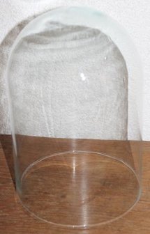 Brocante transparante glazen stolp, handmade