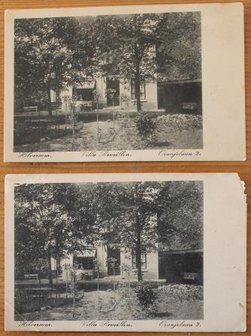 Oude brocante zwart wit foto ansichtkaart villa Hilversum