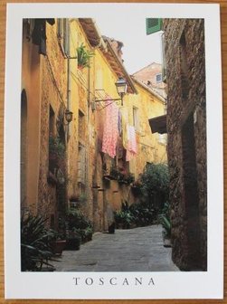 Brocante ansichtkaart straatje in Toscane onbeschreven