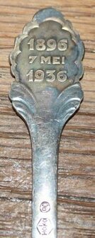 Oude verzilverde brocante suikerlepel CDV 1896-1936