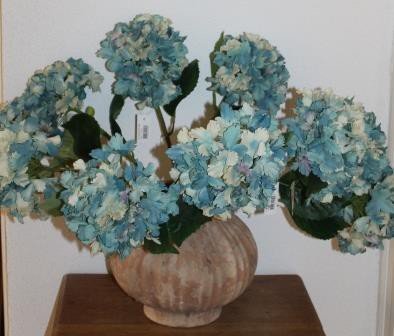 Grote botanische decoratieve blauwe hortensia takken, kunst