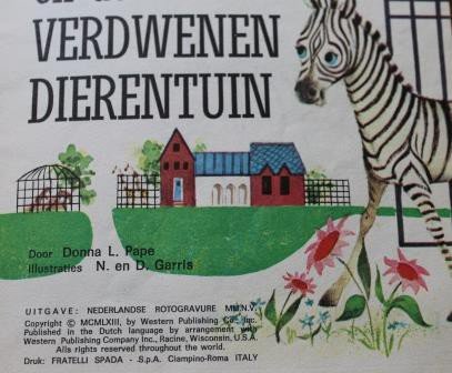 Oud brocante miniboekje Toby Zebra en de verdwenen dierentuin 1963