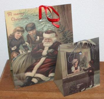 Cadeautasjes gift bags kerstbomen kindjes vintage brocante JDL stijl 1