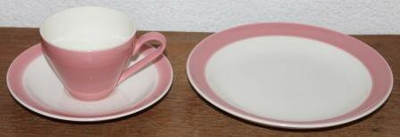 Breakfast set Regout Sphinx; vintage pale pink cup &amp; saucer &amp; plate