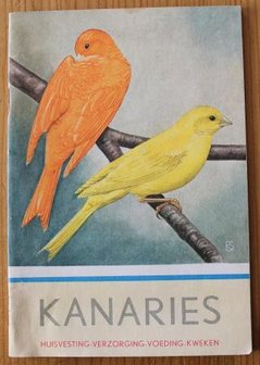 Oud vintage brocante boekje Kanaries, verzorging, Sluis Weesp