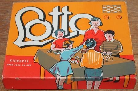 Vintage brocante Lotto (Kien/Bingo) spelletje jaren '50