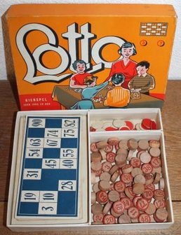 Vintage brocante Lotto (Kien/Bingo) spelletje jaren '50