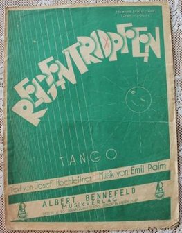 Vintage brocante sheet music Regentropfen Tango
