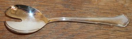 Vintage brocante silver plated serving spoon with slot