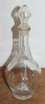 Vintage brocante glazen karaf met stopje 0,5 liter
