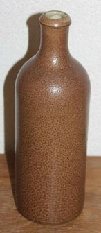 Vintage brocante dark brown stoneware jug, bottle