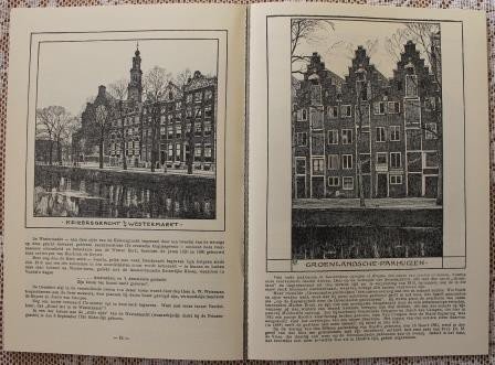 Vintage boek Oud-Amsterdam 100 stadsgezichten 1907