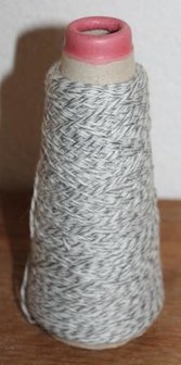 Vintage brocante spool, cone, with gray/white thread, large