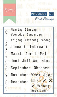 Clear stamps set Project NL Calendarium in Dutch