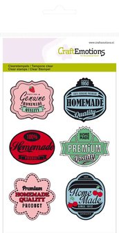Clear stamps set of 6 different Fifties Kitchen labels