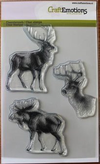 Clear stamps set Christmas reindeer, deer Winter Woods