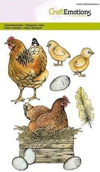 Clear stamps set of chickens, chicks, for Easter