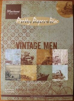 Pretty papers bloc Vintage Men, 32 craft sheets cars etc.