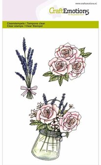 Clear stamps set of lavender and roses High Tea Rose