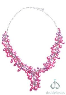 Double Beads Creation jewelry package pink lilac necklace