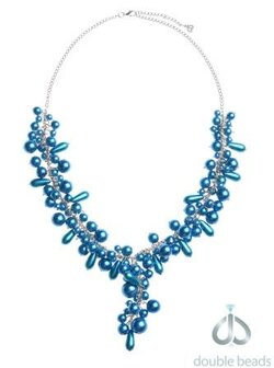 Double Beads Creation jewelry package blue necklace