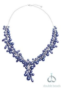 Double Beads Creation jewelry package purple blue necklace