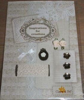 Scrapbook brocante hobby material roses, lace, flowers