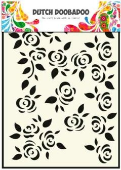 Plastic template of roses and leaves DDBD A5
