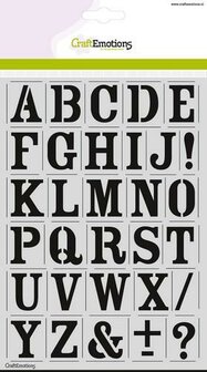 Sjabloon A5 vintage alfabet letters en tekens stoer