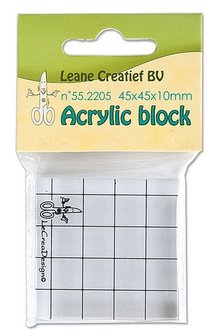 Acrylblokje plexiglas v clear stamps stempels klein 4,5 x 4,5 cm