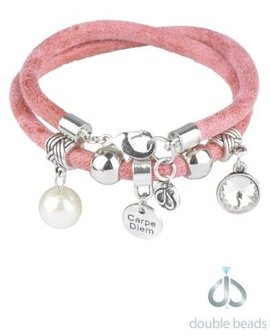 Double Beads Creation sieradenpakket roze armband bedeltjes