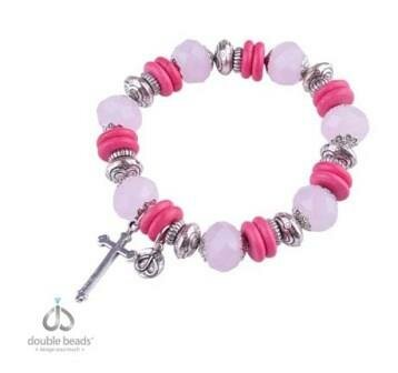 Double Beads Creation sieradenpakket roze kralenarmband