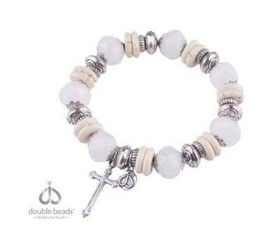 Double Beads Creation sieradenpakket witte kralenarmband