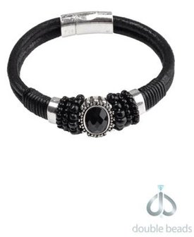 Double Beads Creation Mini jewelry package black bracelet stone