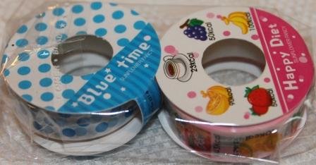 Tape set 1x white with blue dots, 1x food