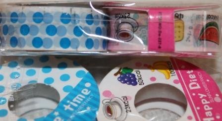 Tape set 1x white with blue dots, 1x food