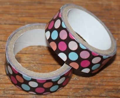 Paper masking, washi tape with retro colored dots
