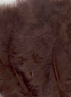 Veren, donkerbruine, 15 st. Marabou Feathers, hobbymateriaal