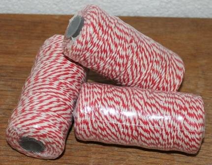 Rope, spool red white decoration cord, bakers twine