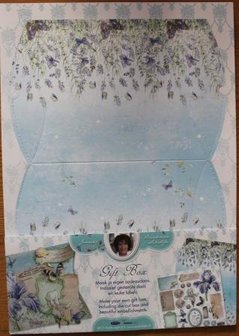 Gift box blue flowers and butterflies JBS