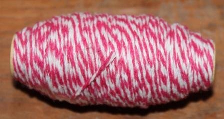 Rope, spool fuchsia pink white decoration cord, bakers twine
