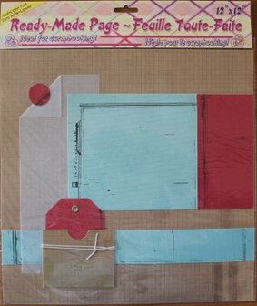 Luxury scrapbook sheet Ready-Made lines, squares, vellum &amp; label (1)