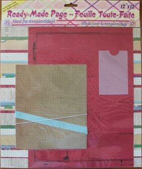 Luxury scrapbook sheet Ready-Made lines, squares, vellum &amp; label (2)