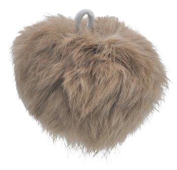 Large light brown soft woolly fluff ball pendant