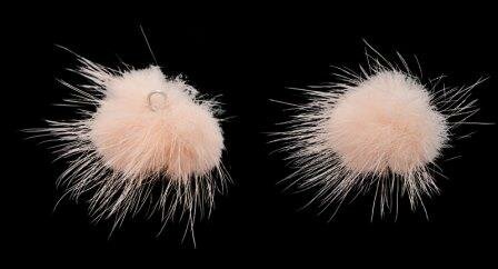 Small light pink soft woolly fluff ball pendant
