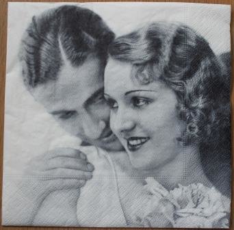 Paper napkins True Love vintage romantic couple, Sagen, 4 pcs decoupage