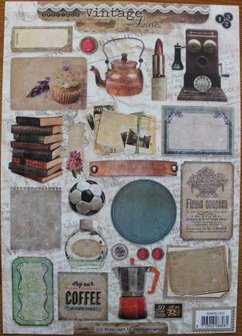 A4 paper cutting sheet Vintage Line Specials labels home