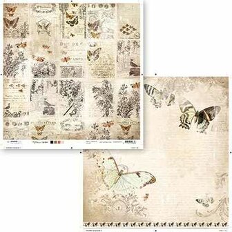 Scrapbook sheet My botanic garden 05 butterflies birds cards